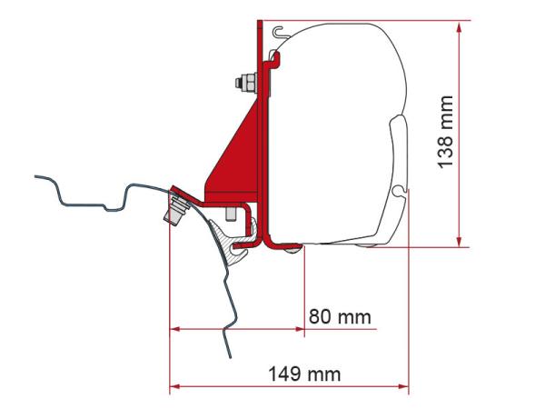Komplettset Markise Fiamma F45s für VW Bus T5 / T6 / T6.1 mit Brandrup/Vamoose #98655Z147